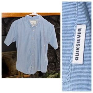 Quiksilver size XL boy’s modern fit button Sky Blue Casual Shirt